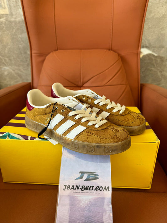 Adidas x Gucci Gazelle Monogram Brown Sneakers