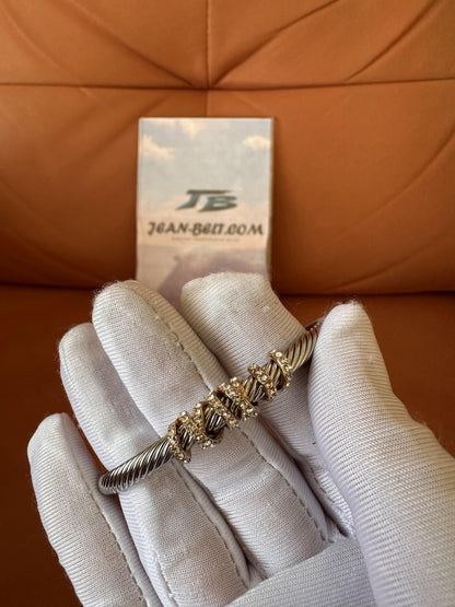 Conjunto de Colar e Pulseira Bvlgari em Prata de Lei