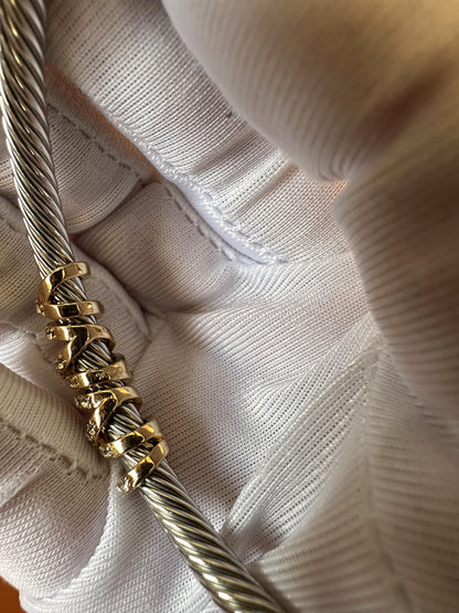 Conjunto de Colar e Pulseira Bvlgari em Prata de Lei