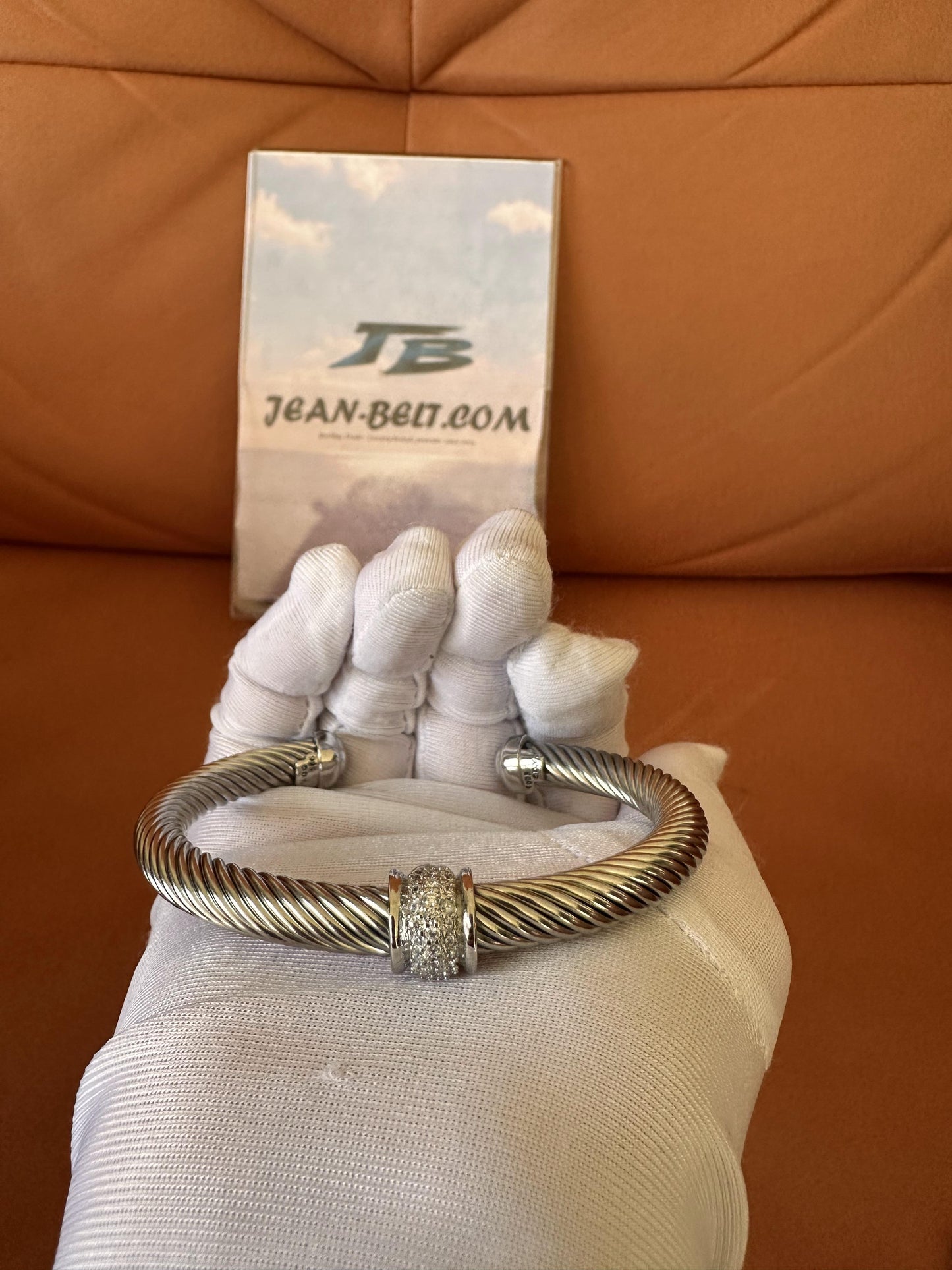 Conjunto de Colar e Pulseira Bvlgari em Prata de Lei