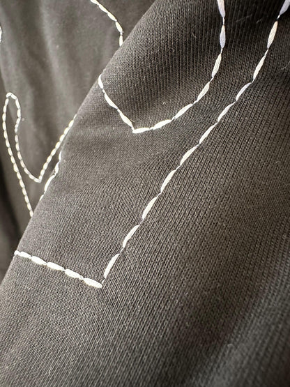 Moletom com capuz preto com assinatura Off-White e setas bordadas