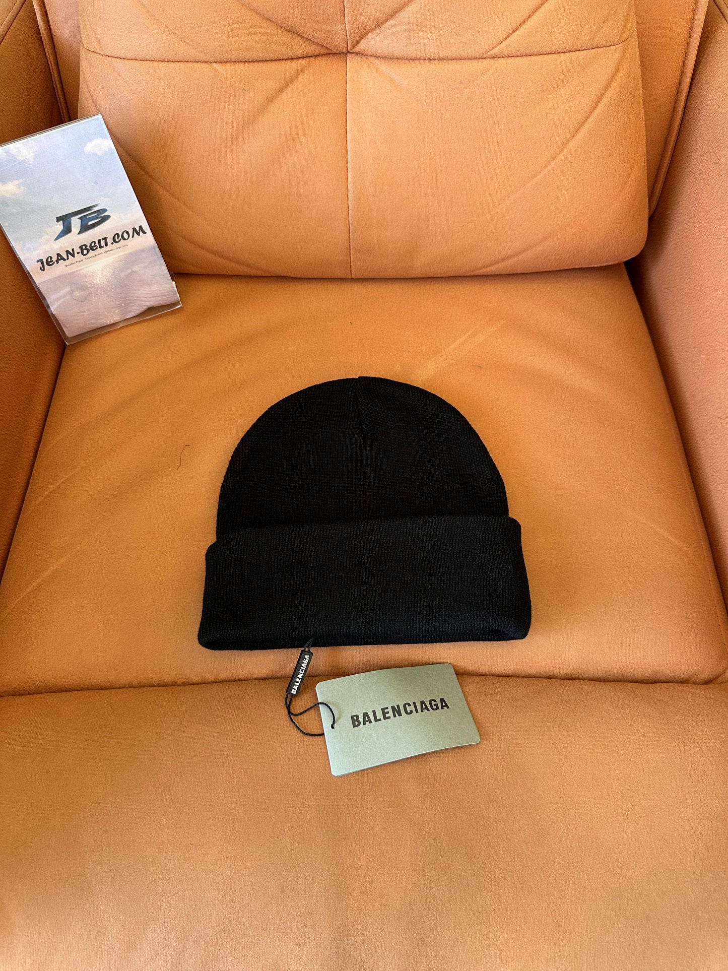 Balenciaga Gorro Clássico de Malha Preta - Logótipo Bordado