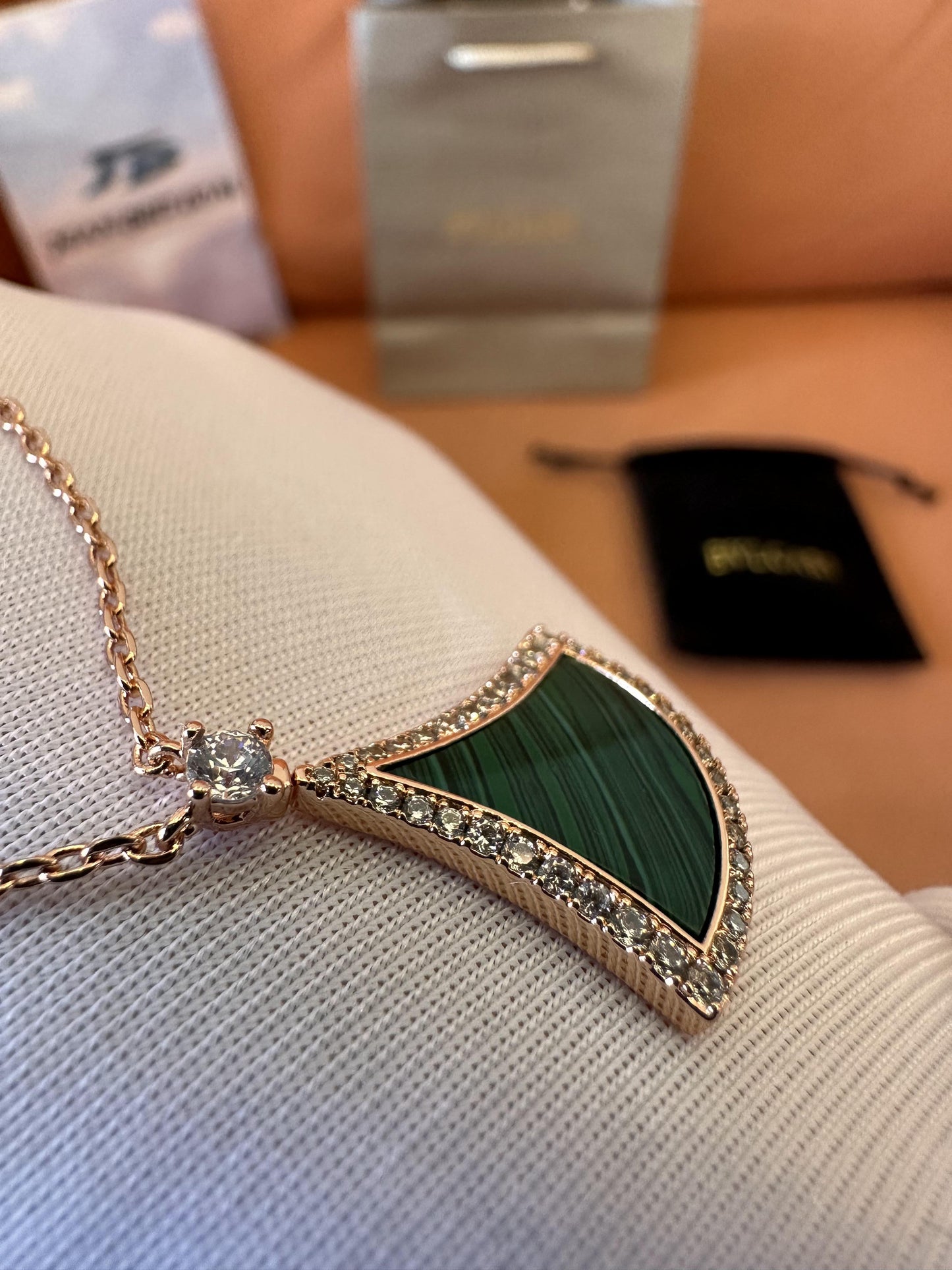 Bvlgari Green Serpenti Viper Necklace