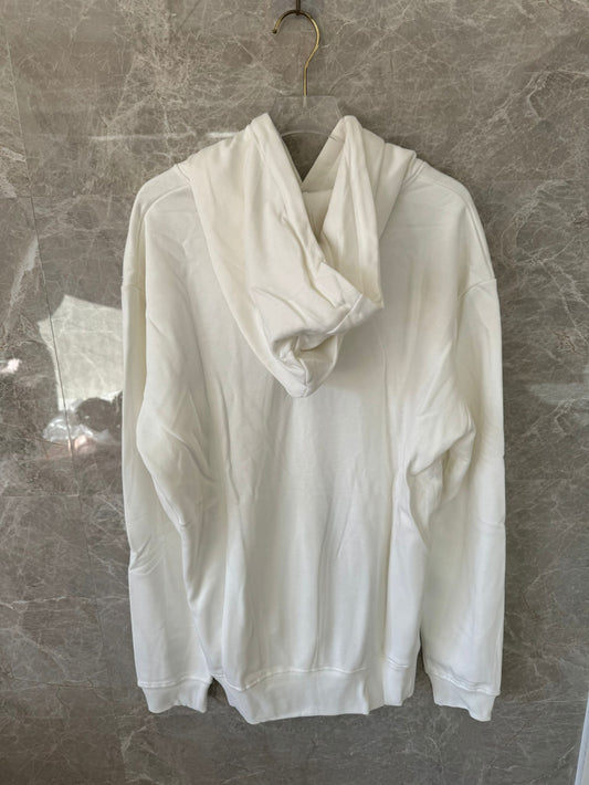 Casablanca White Hoodie with Floral Embroidery – Elegant Floral Graphic Hoodie