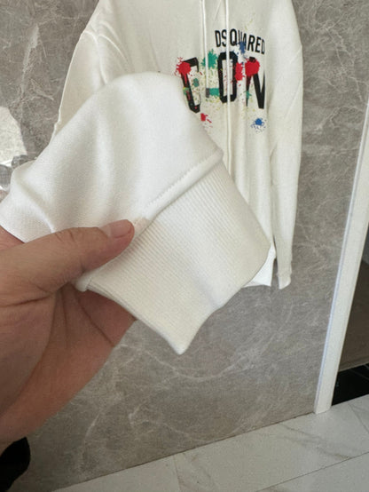 Moletom com capuz Dsquared2 ICON com respingos de tinta - branco