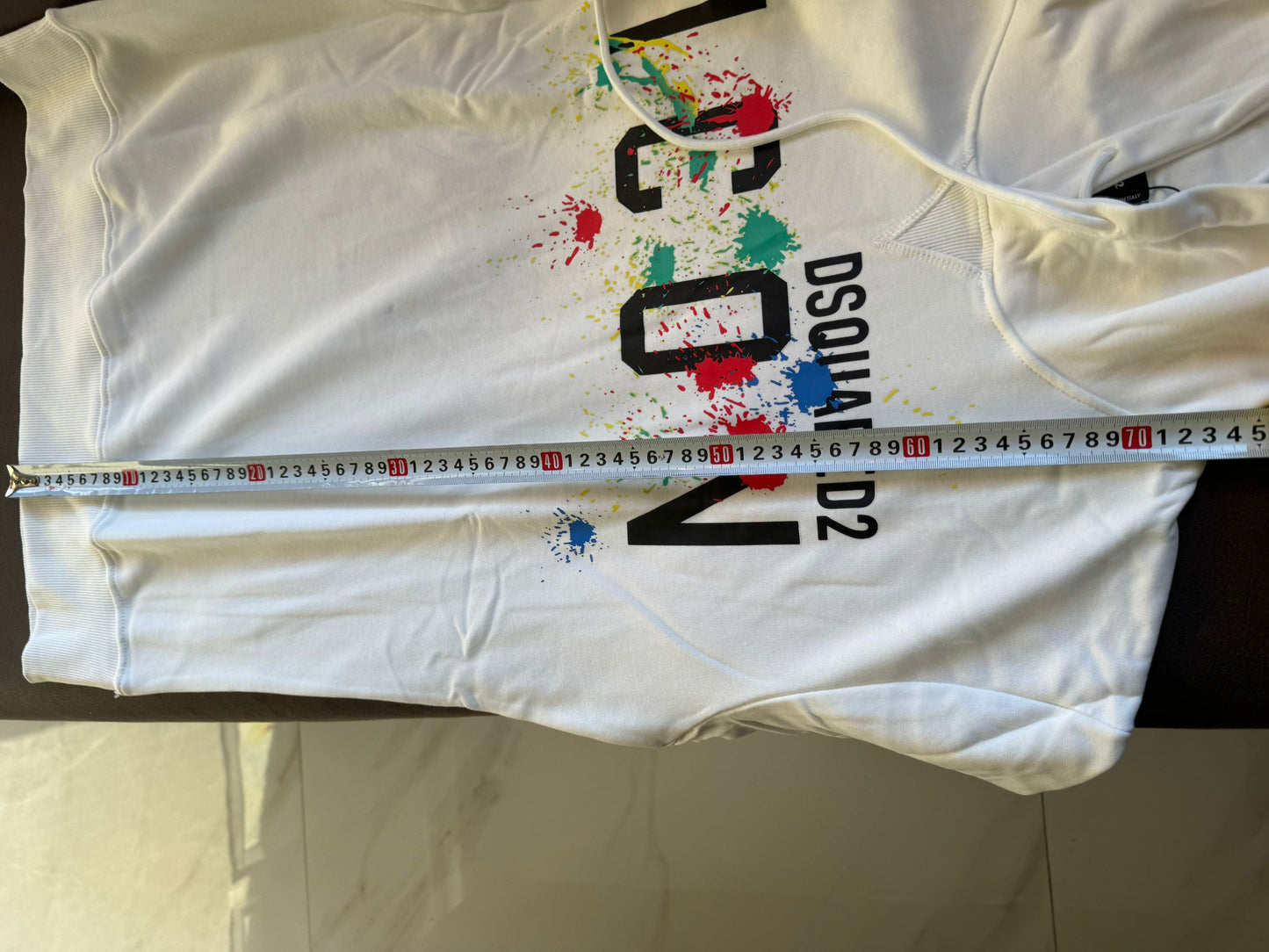 Moletom com capuz Dsquared2 ICON com respingos de tinta - branco
