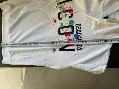 Moletom com capuz Dsquared2 ICON com respingos de tinta - branco