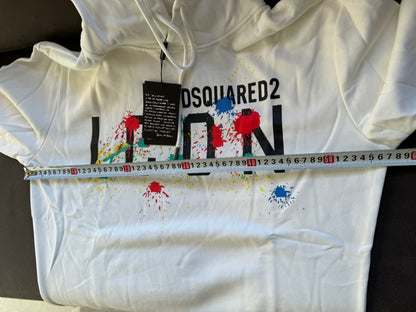 Moletom com capuz Dsquared2 ICON com respingos de tinta - branco