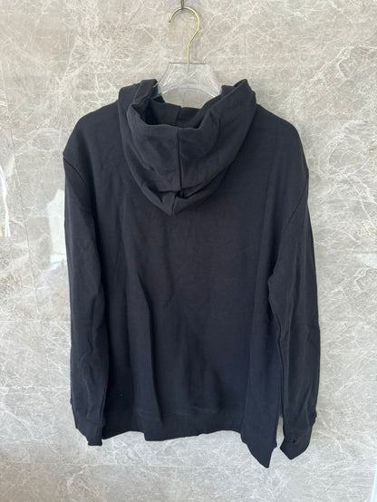 Philipp Plein black skull & crossbones hoodie with colorful stripes and rhinestones