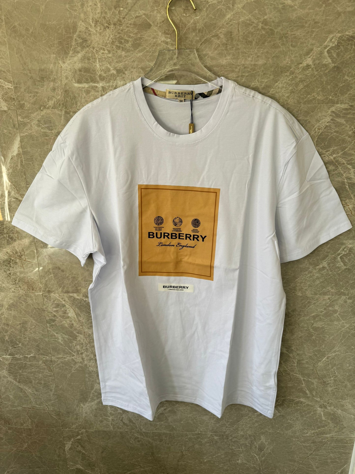 T-shirt Gráfica de Blocos de Cor Burberry em Branco