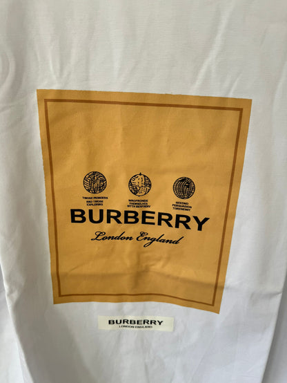T-shirt Gráfica de Blocos de Cor Burberry em Branco