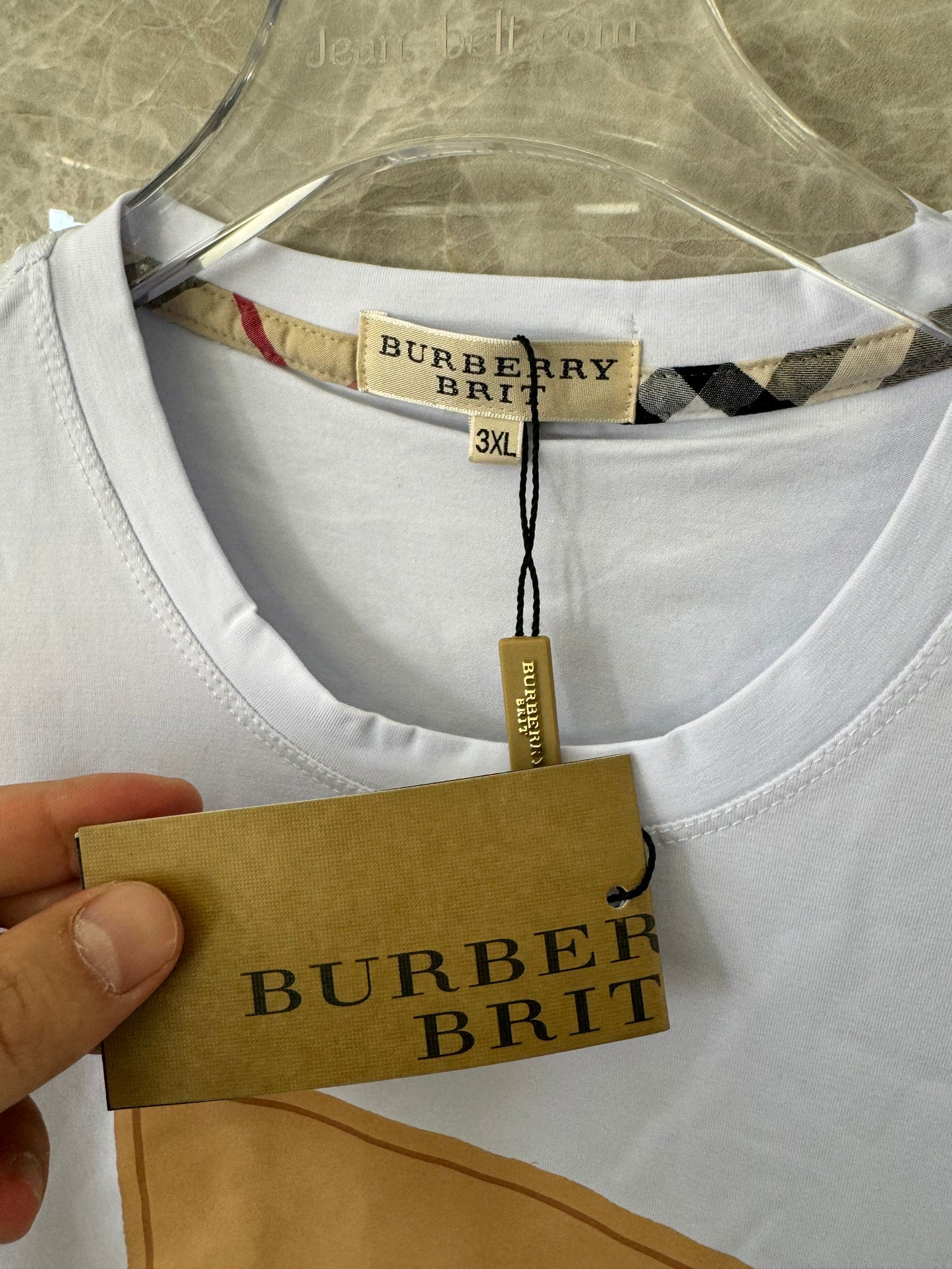 T-shirt Gráfica de Blocos de Cor Burberry em Branco