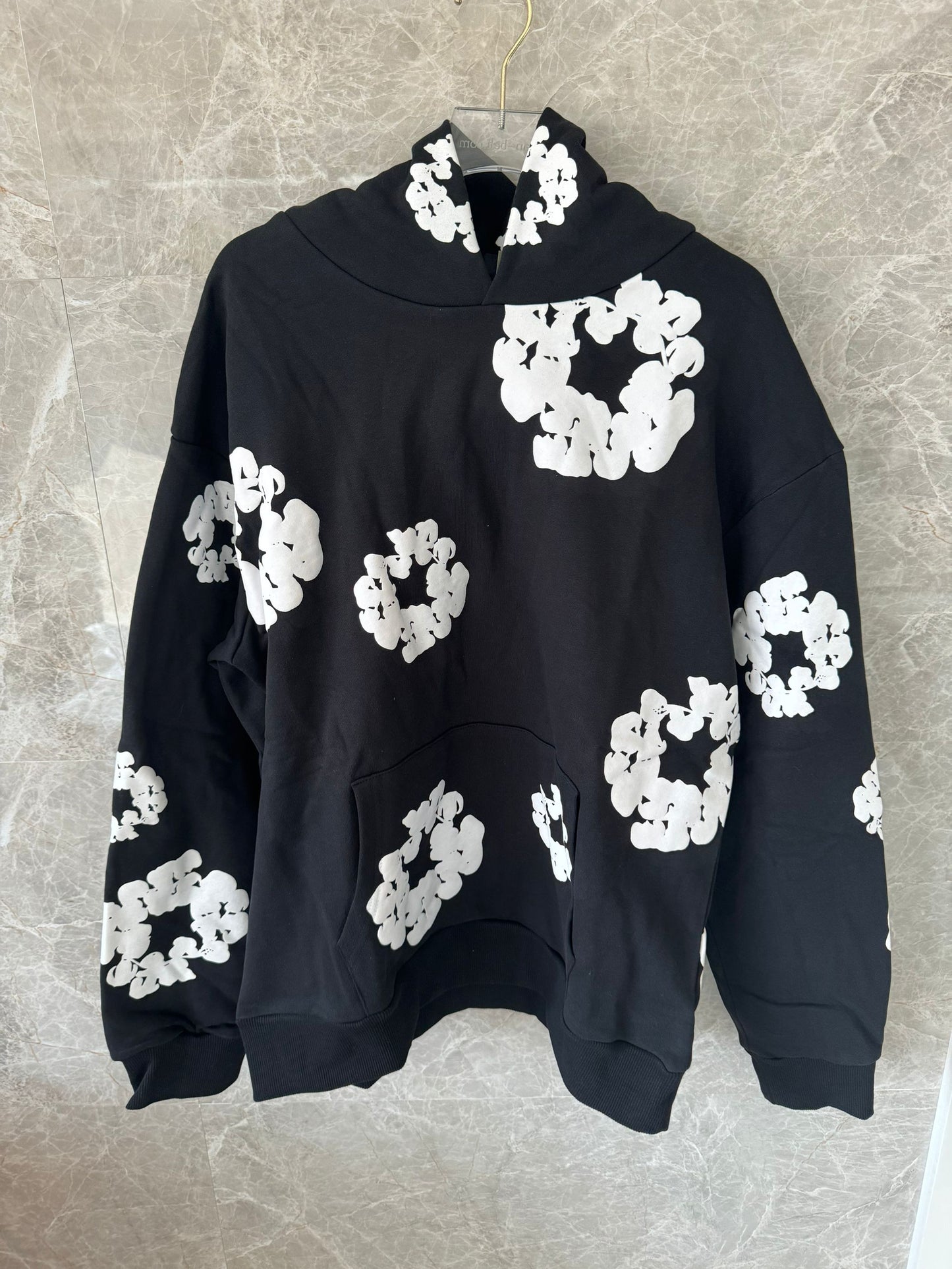 Sudadera con capucha negra Denim Tears con estampado floral