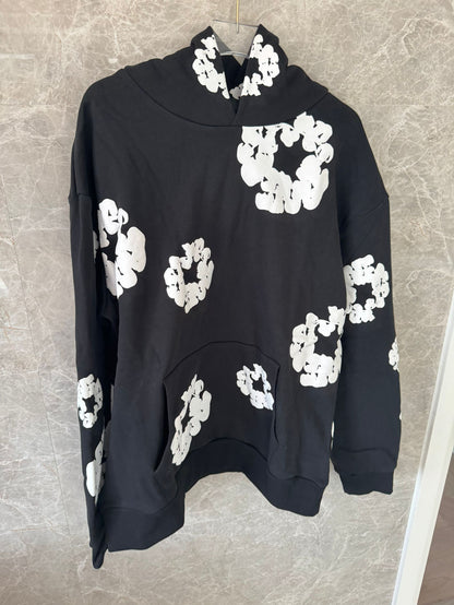 Sudadera con capucha negra Denim Tears con estampado floral