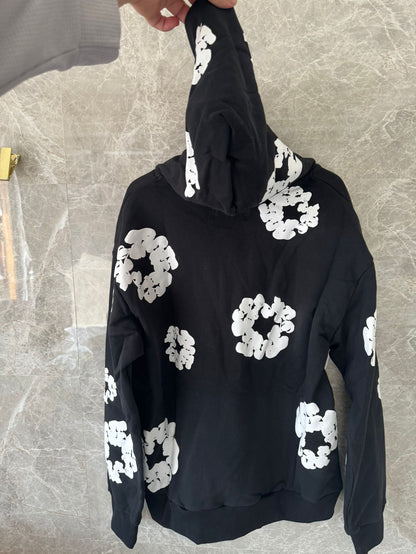 Sudadera con capucha negra Denim Tears con estampado floral