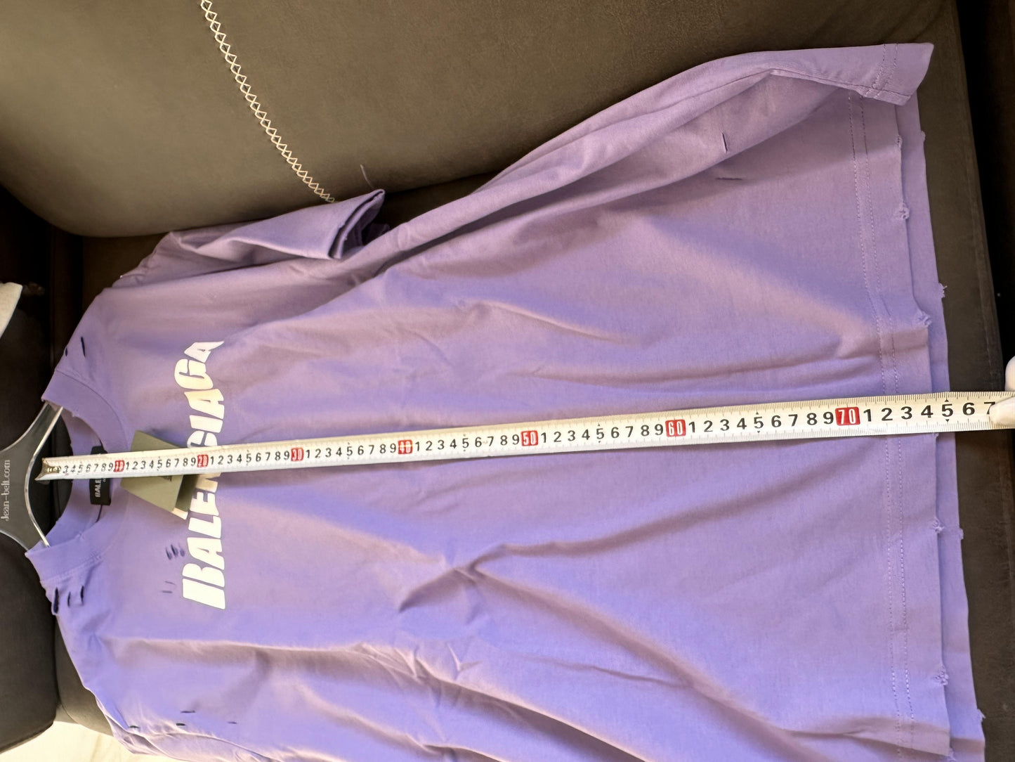 Balenciaga Distressed Logo T-shirt in Purple