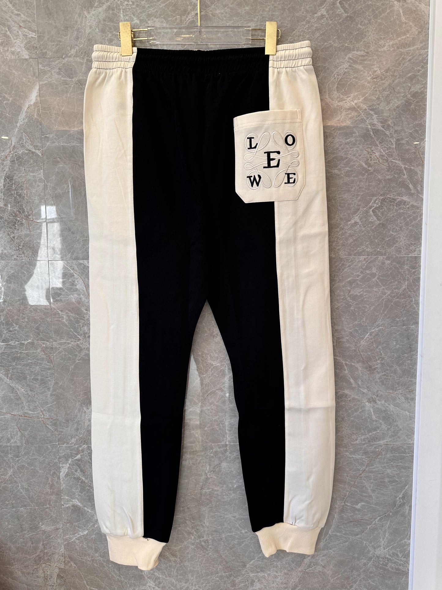 Loewe monochrome color block sweatpants with logo details