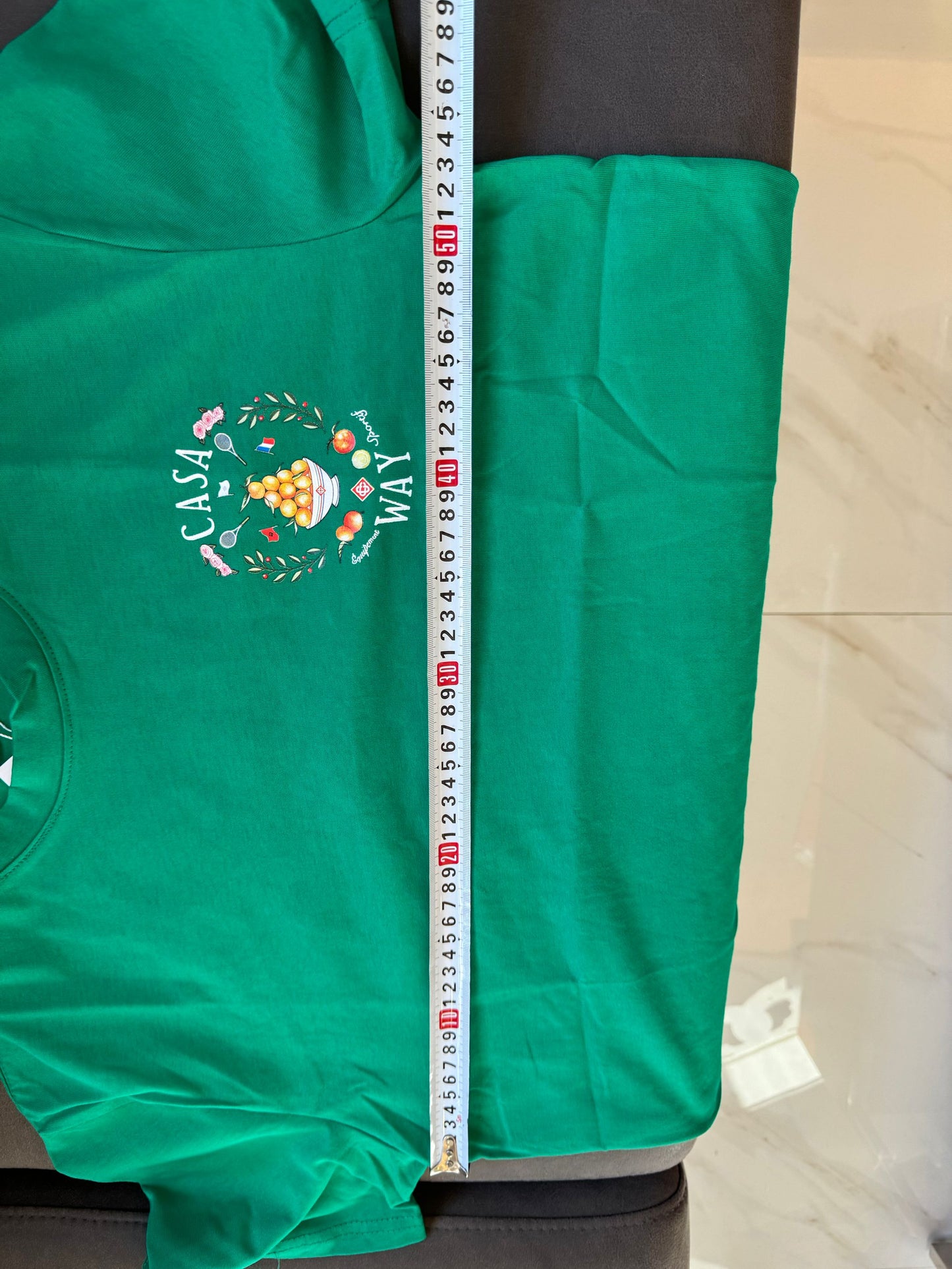 Casablanca "Casa Way" Green Graphic T-shirt - Italian Lemon Bowl and Tennis Print