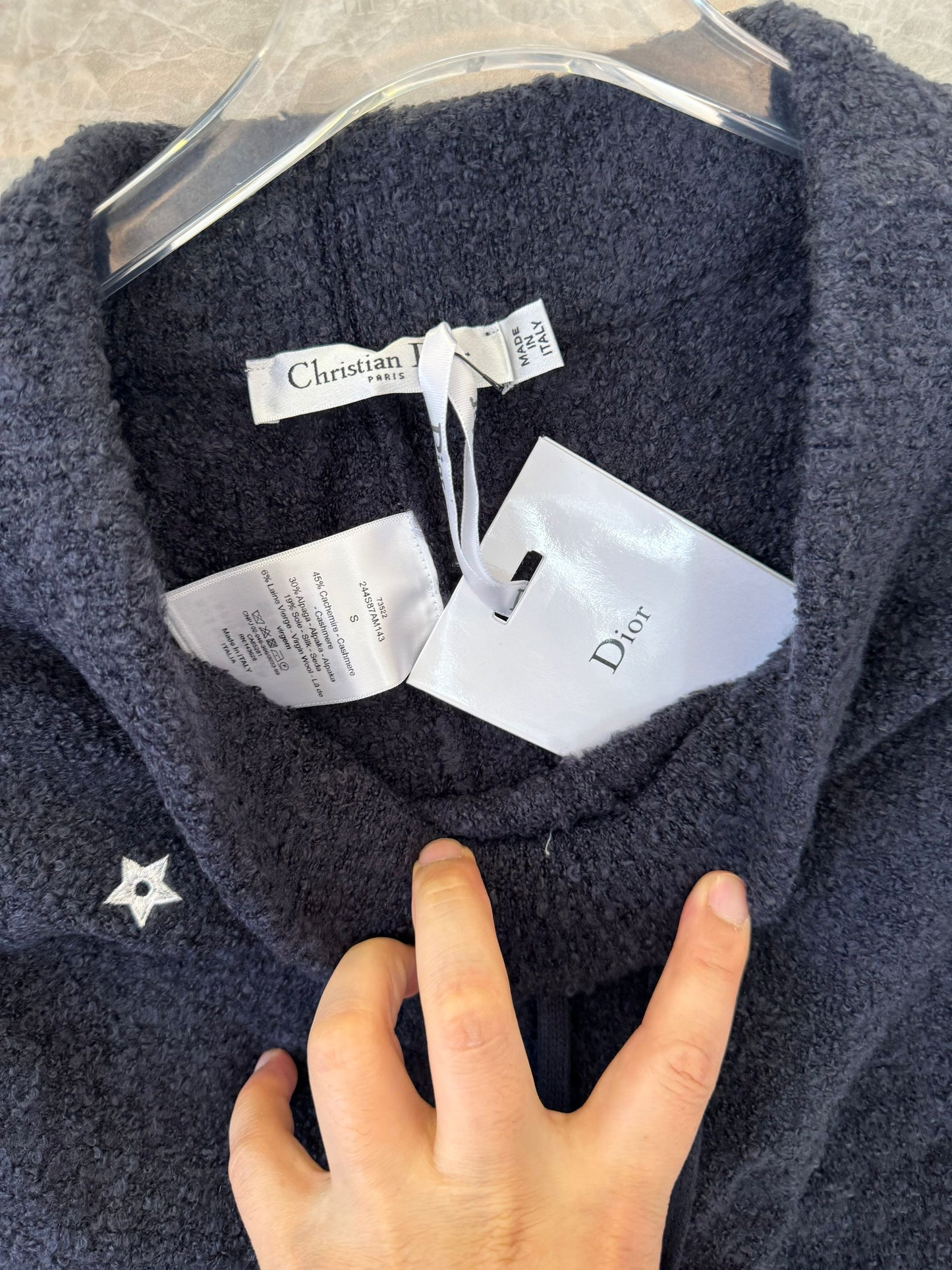 Conjunto de sudadera y pantalón de punto con textura suave de Dior en negro