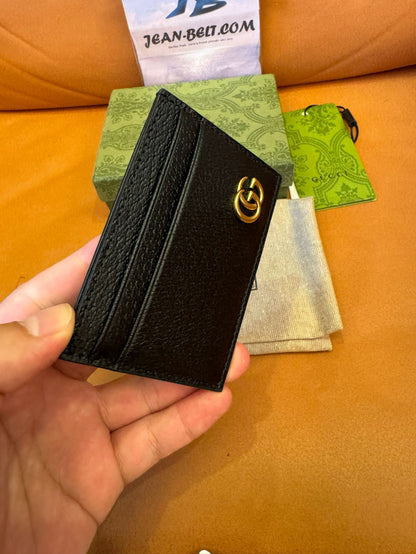 Gucci Porta-cartões com presilha para notas em couro GG