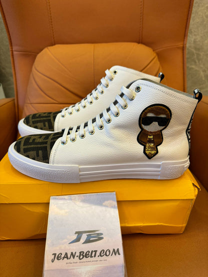 Zapatillas altas colaborativas de Karl Lagerfeld y Fendi