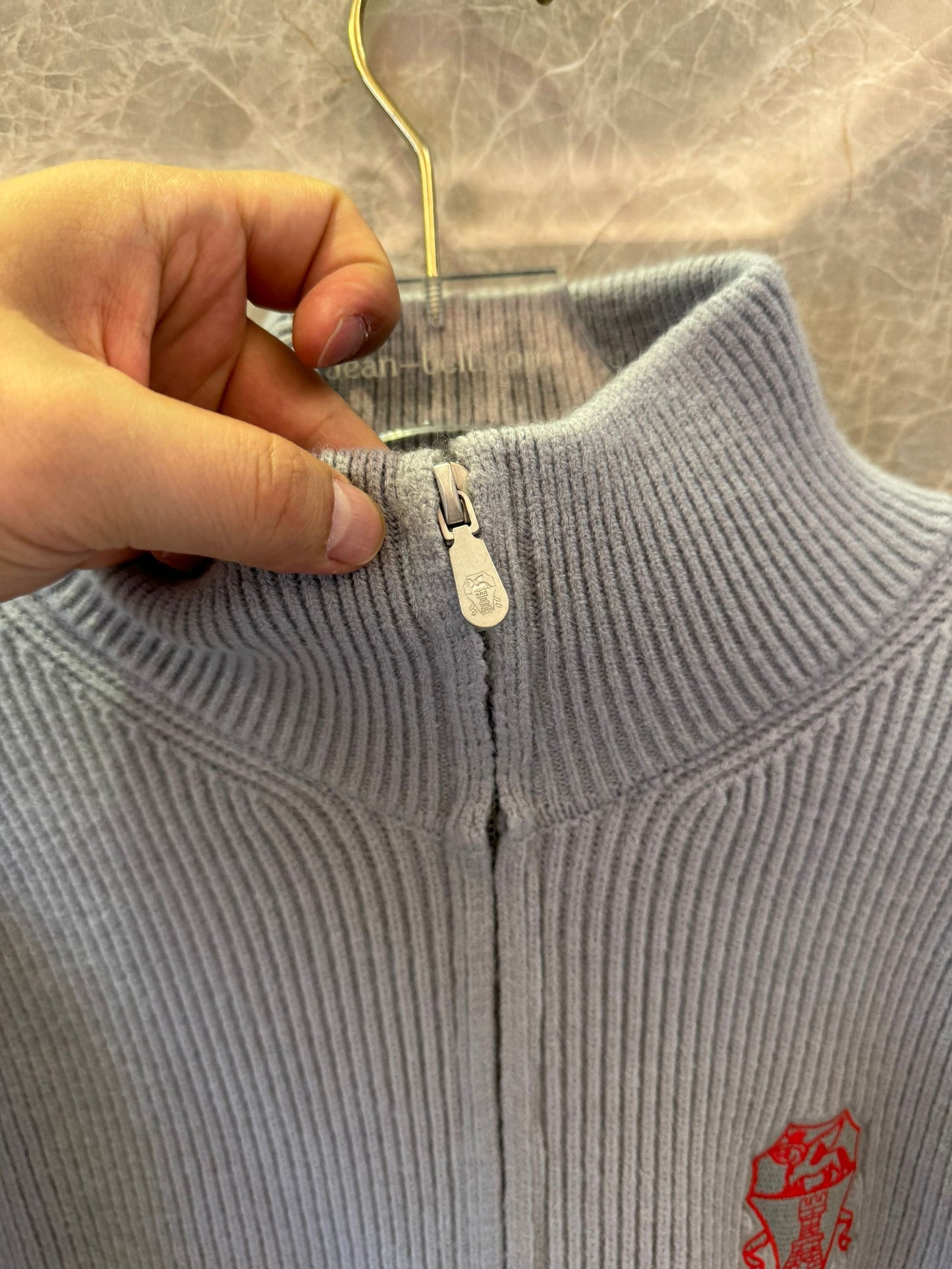 Brunello Cucinelli Zip Ribbed Knit Sweater - Light Grey