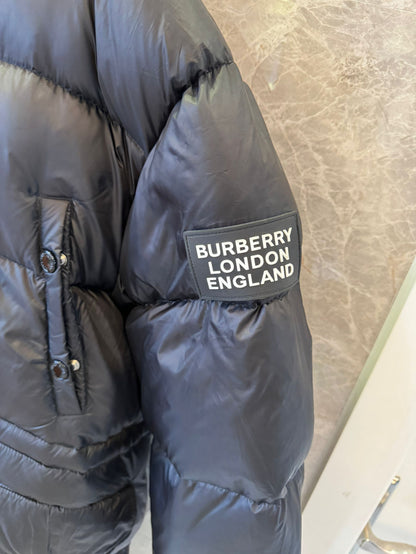 Burberry Black Puffer Jacket with Hood