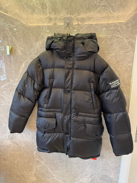 Burberry Black Puffer Jacket with Hood