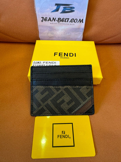 Tarjetero de piel con monograma FF de Fendi