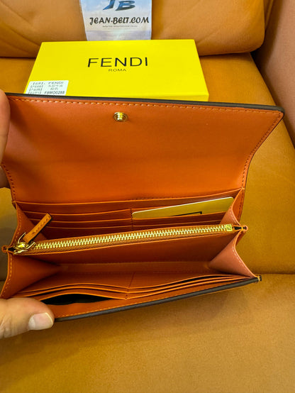 Fendi Roma long leather wallet – camel brown