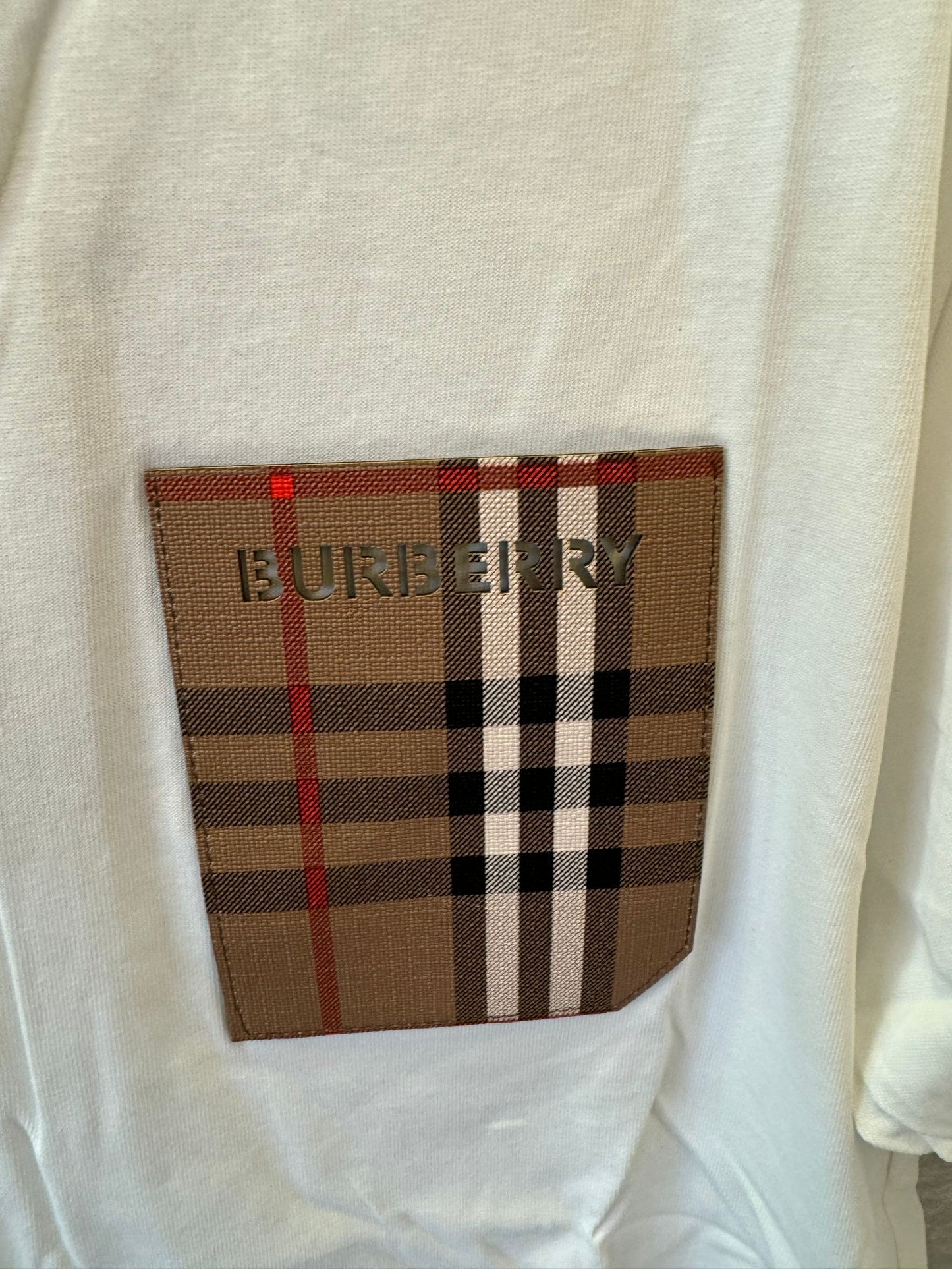 Burberry Men's T-shirt with Check Details