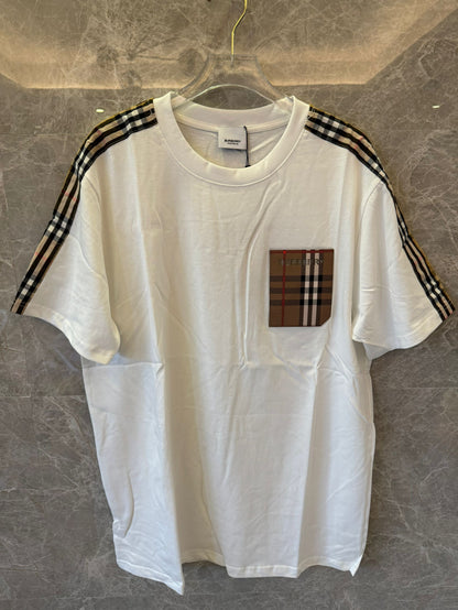 Burberry Men's T-shirt with Check Details