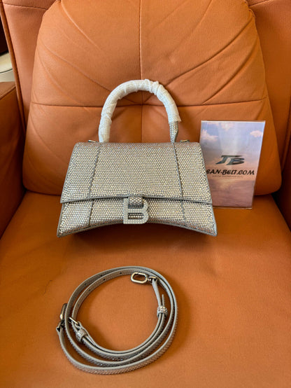Sac Hourglass XS Balenciaga avec strass