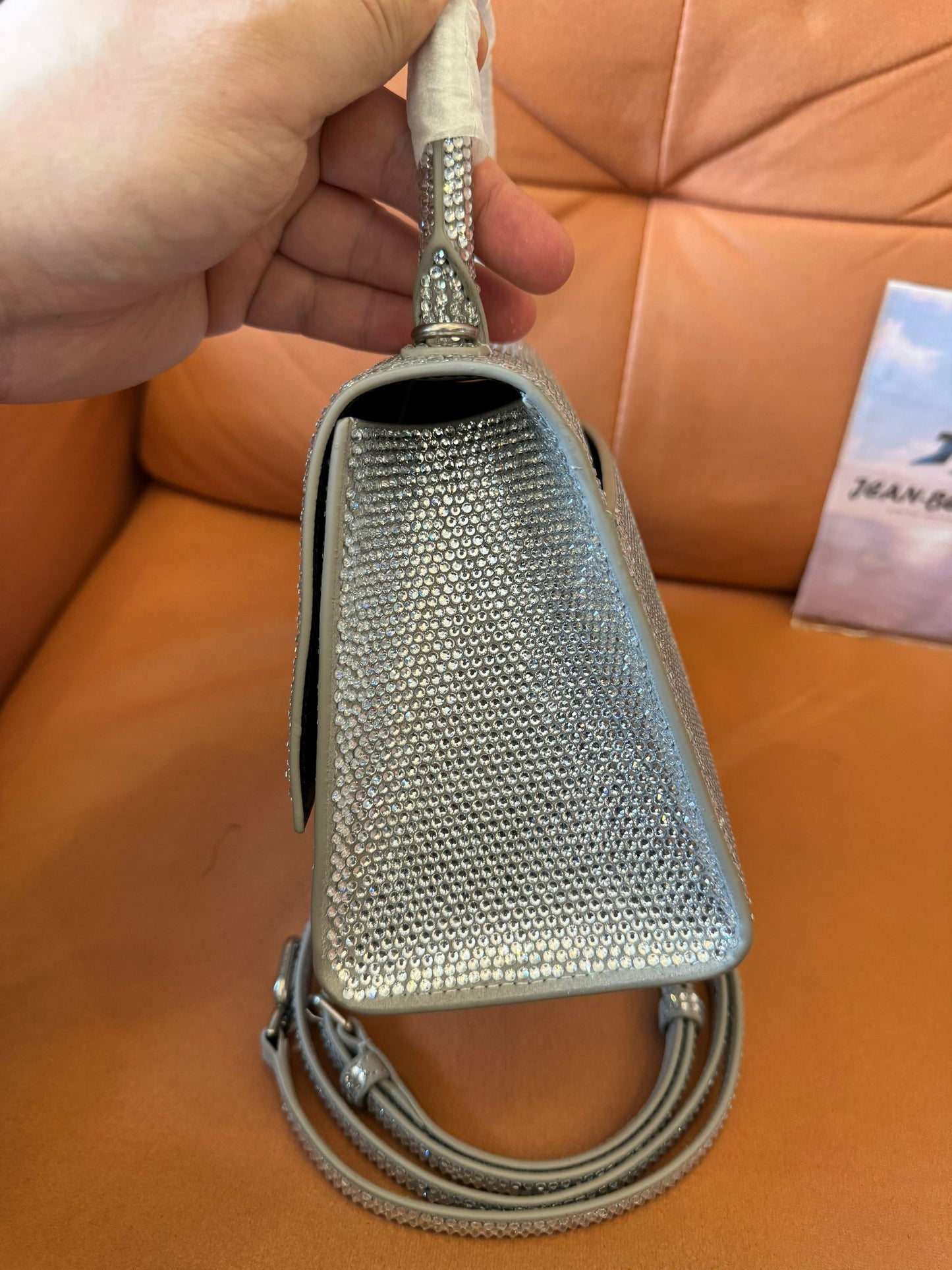 Sac Hourglass XS Balenciaga avec strass
