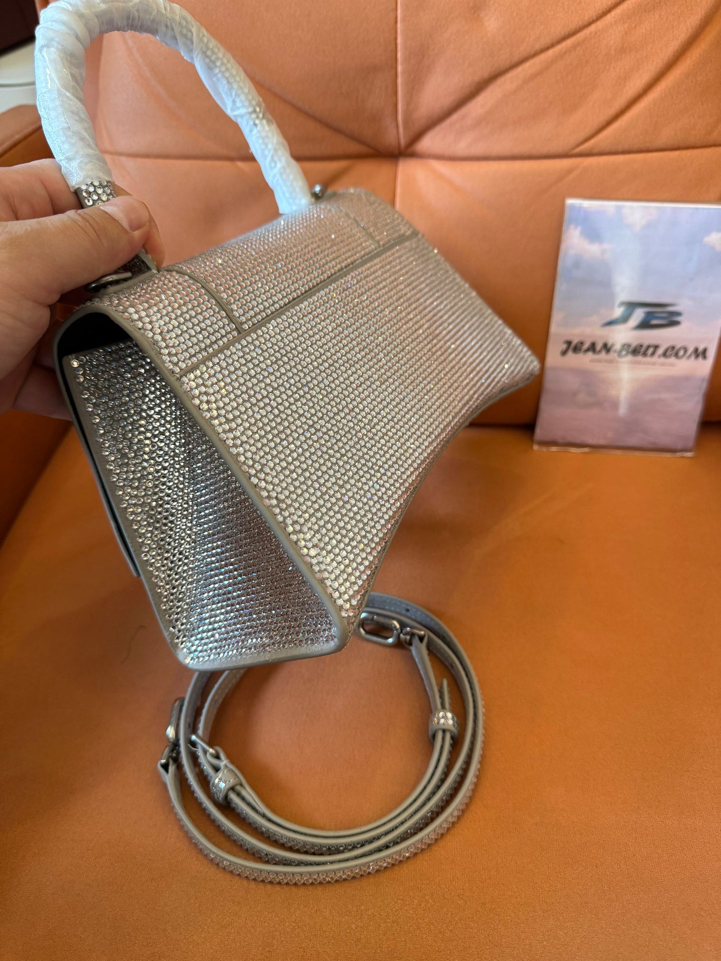 Sac Hourglass XS Balenciaga avec strass