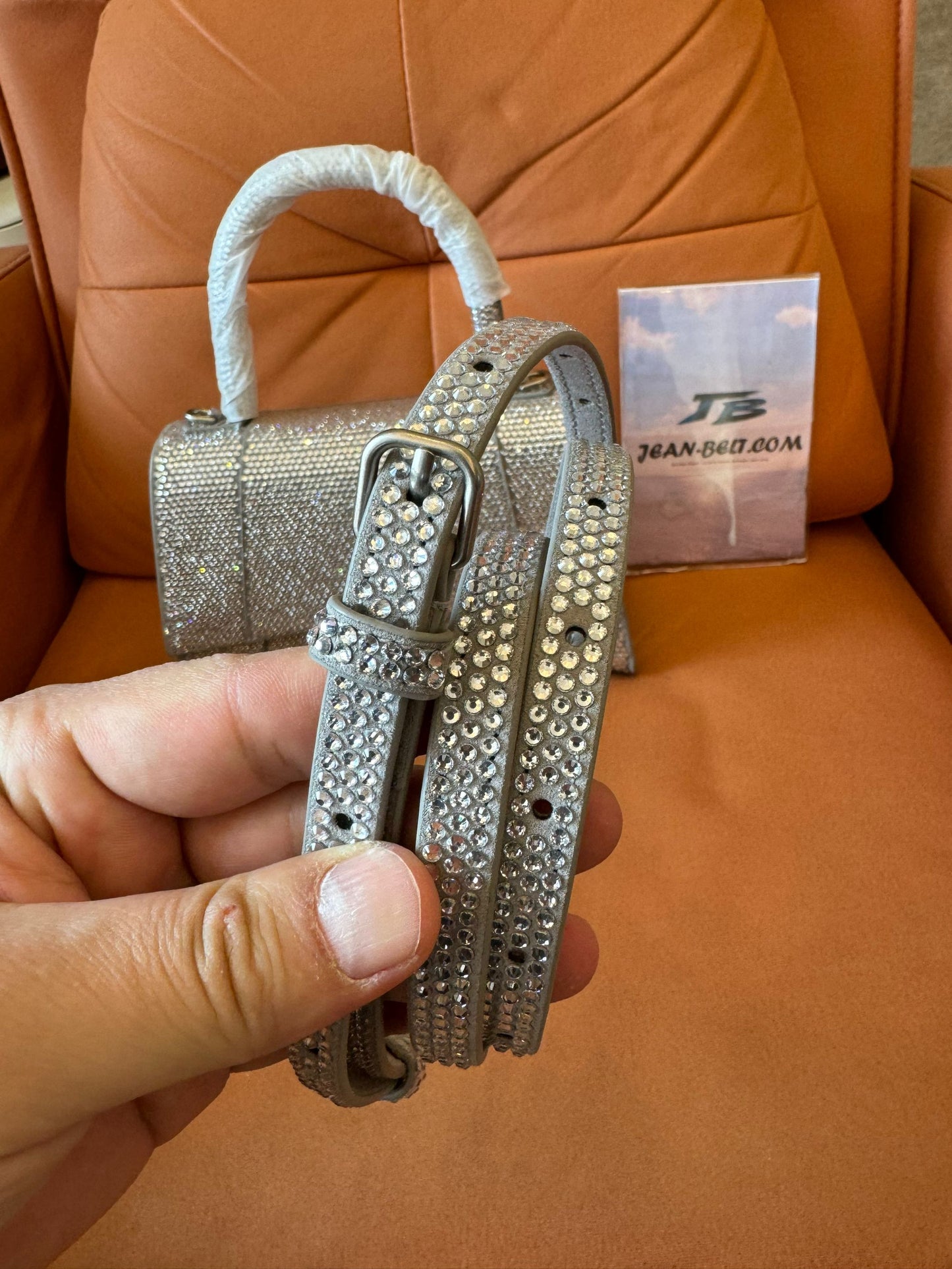 Sac Hourglass XS Balenciaga avec strass