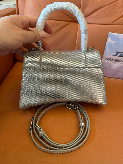 Sac Hourglass XS Balenciaga avec strass
