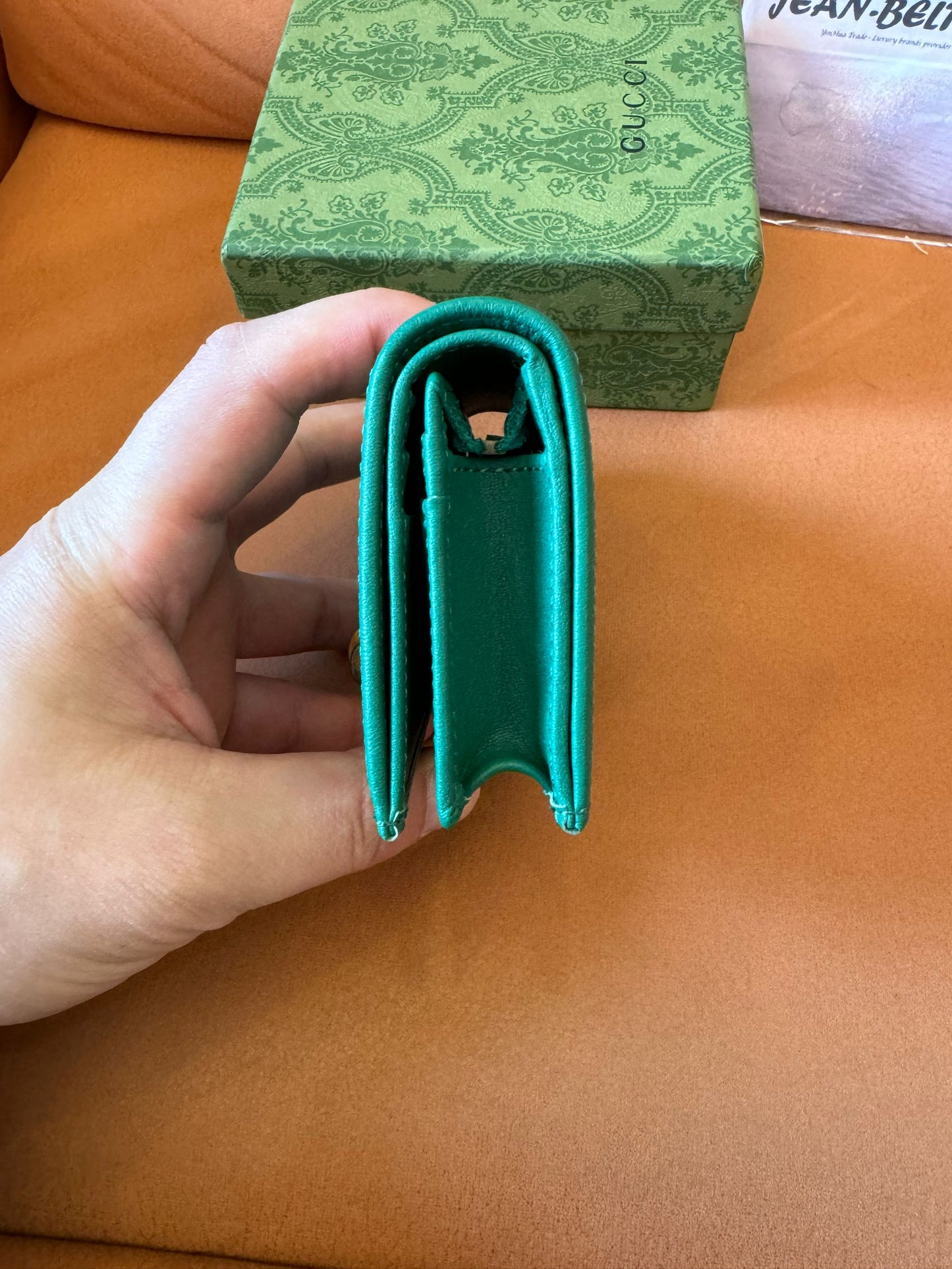 Cartera Gucci Bamboo 1947 GG – verde esmeralda