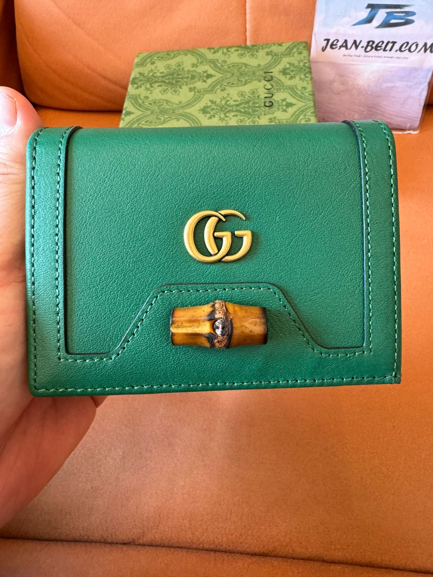 Cartera Gucci Bamboo 1947 GG – verde esmeralda