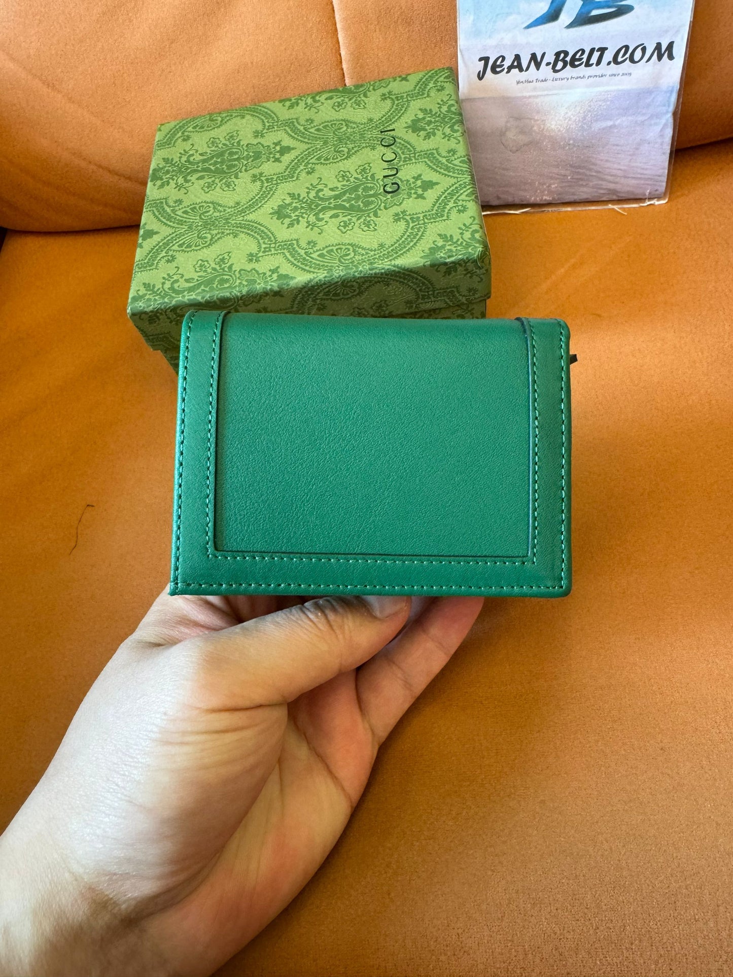 Cartera Gucci Bamboo 1947 GG – verde esmeralda