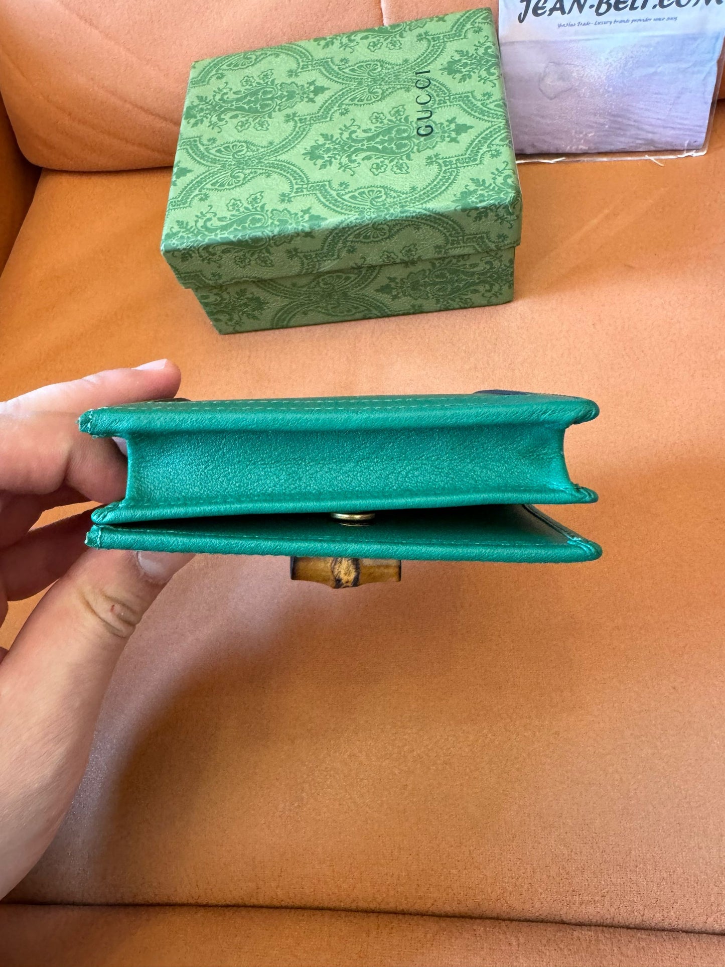 Cartera Gucci Bamboo 1947 GG – verde esmeralda