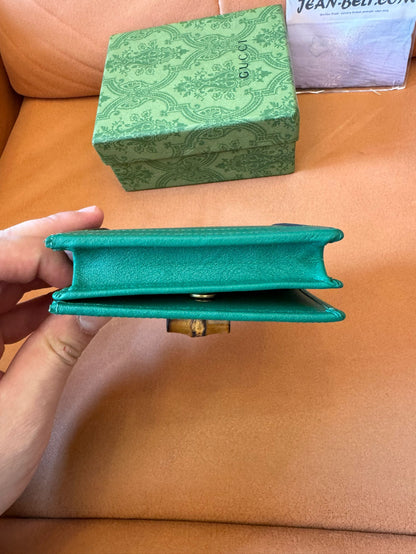Cartera Gucci Bamboo 1947 GG – verde esmeralda