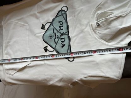 Sudadera con capucha y logotipo blanco de Prada