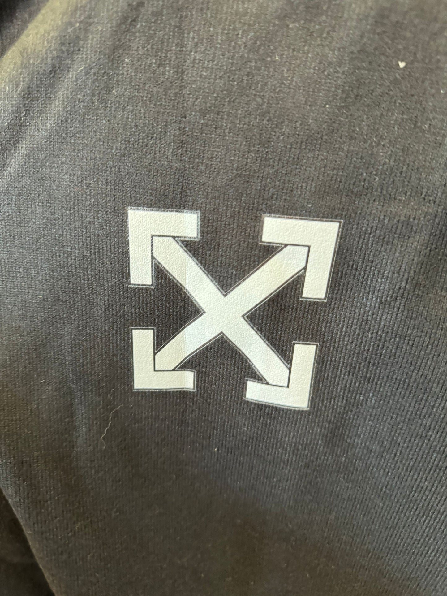 Off-White black crewneck sweater with arrows logo