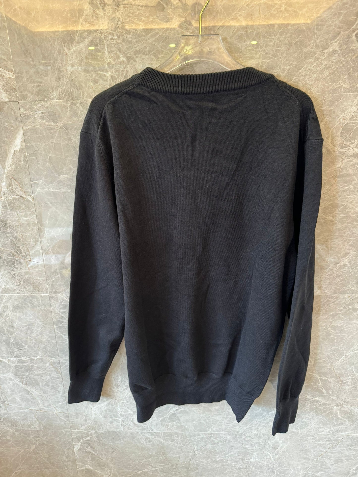 Off-White black crewneck sweater with arrows logo