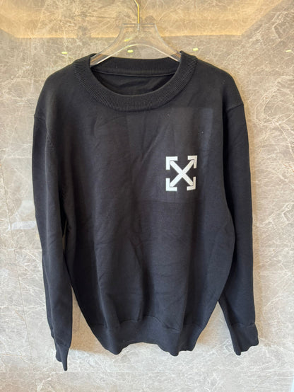 Off-White black crewneck sweater with arrows logo
