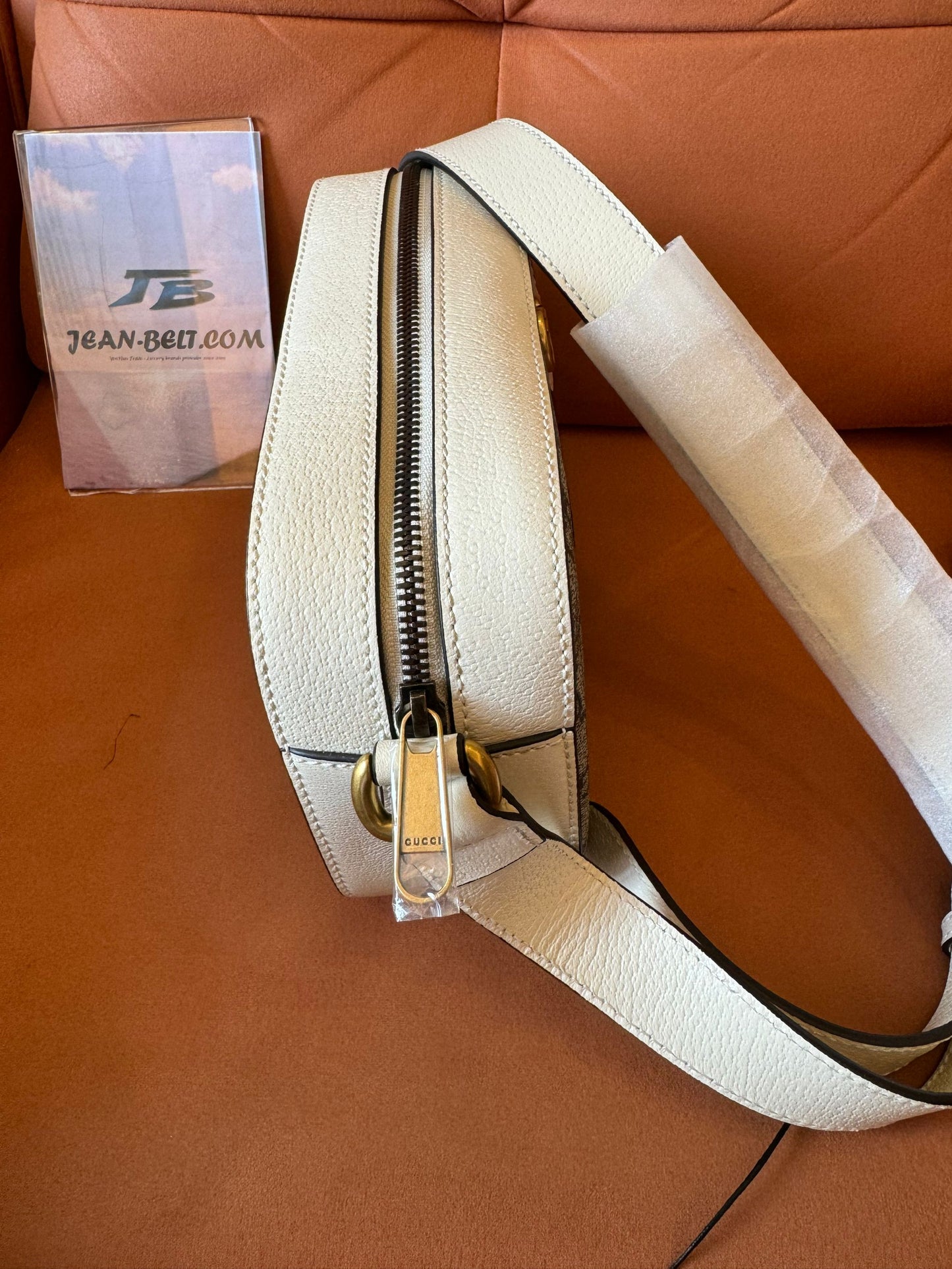 Sac photo Gucci gg supreme monogram en cuir de veau texturé petit ophidia beige ébène