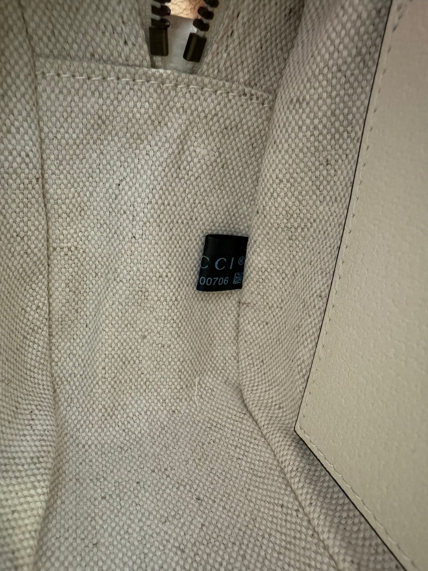 Sac photo Gucci gg supreme monogram en cuir de veau texturé petit ophidia beige ébène