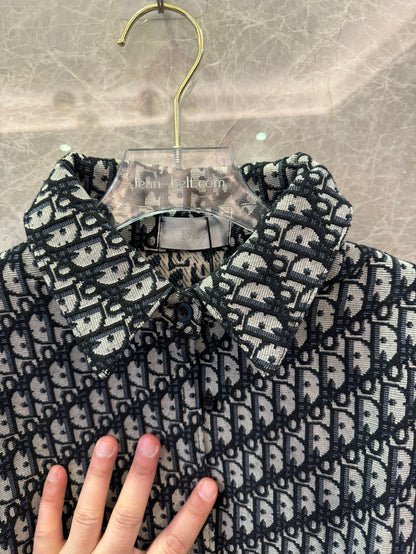 Camisa monograma Dior em preto e branco clássico