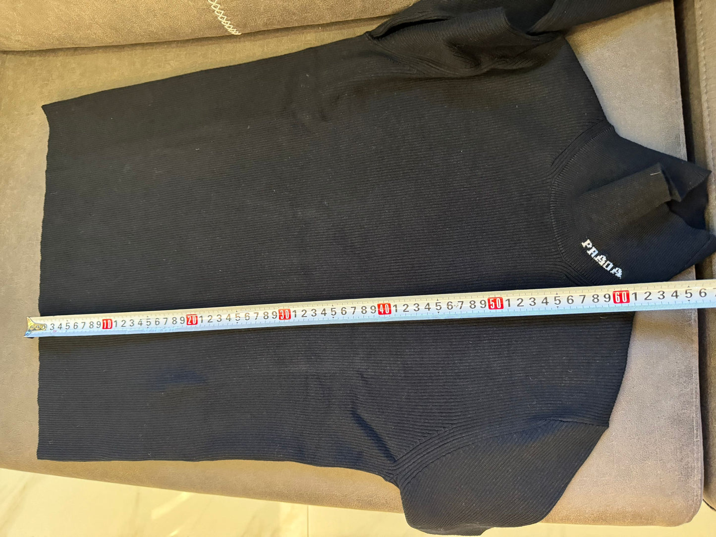 Prada black ribbed turtleneck sweater